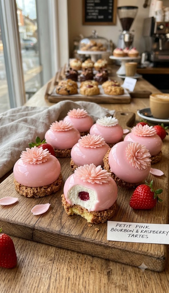 Petit Gâteau Bourbon-Vanille & Erdbeerkern (Petit Gâteau de Vainilla Bourbon y Corazón de Fresa)
