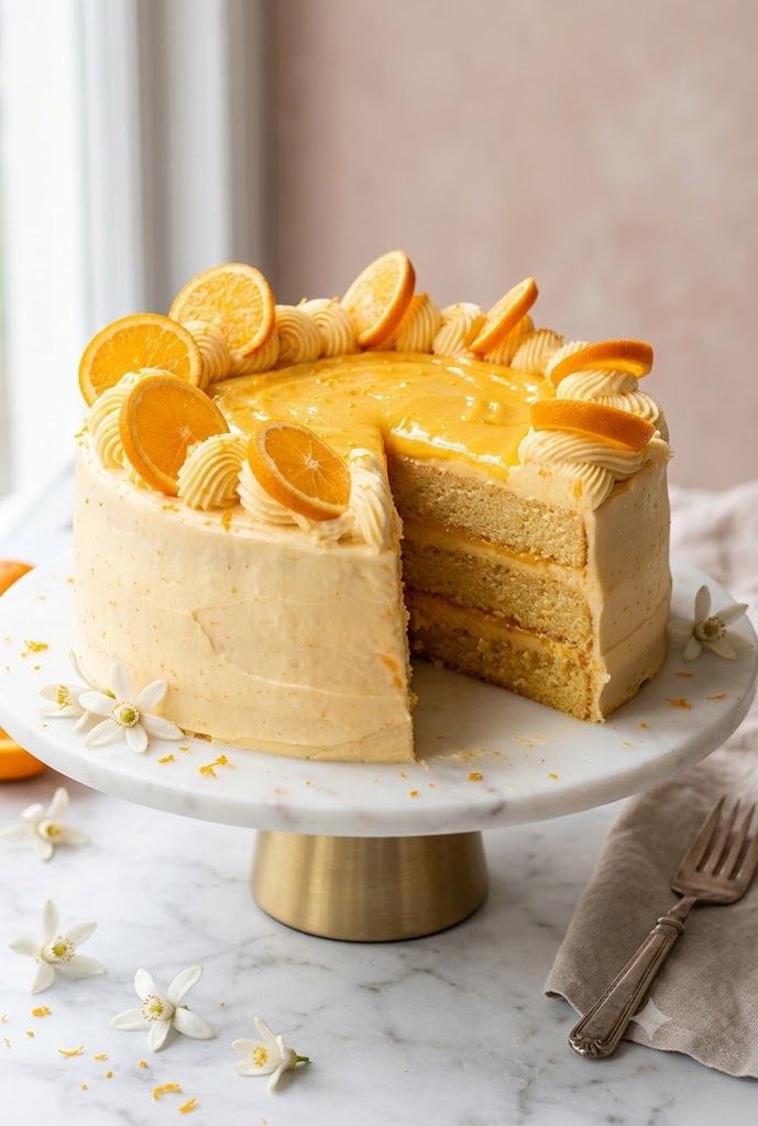 Goldene Symphonie: Höchster Orangen-Genuss mit leichter Quark-Mousse (Sinfonía de Oro: Tarta Suprema de Naranja y Crema Ligera de Quark)