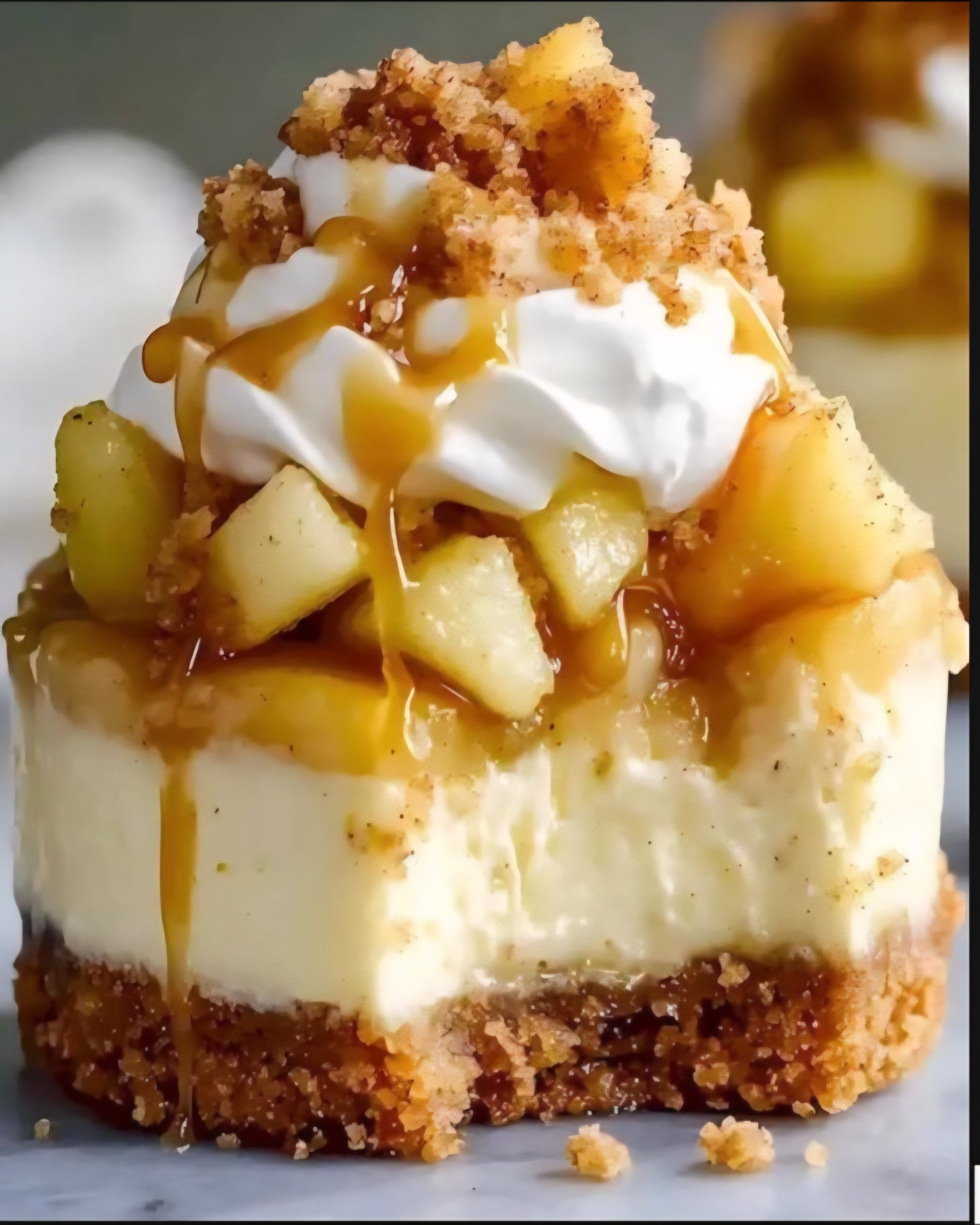 Mini-Käsekuchen mit Apfel und Karamell /  Mini Tarta de Queso con Manzana y Caramelo